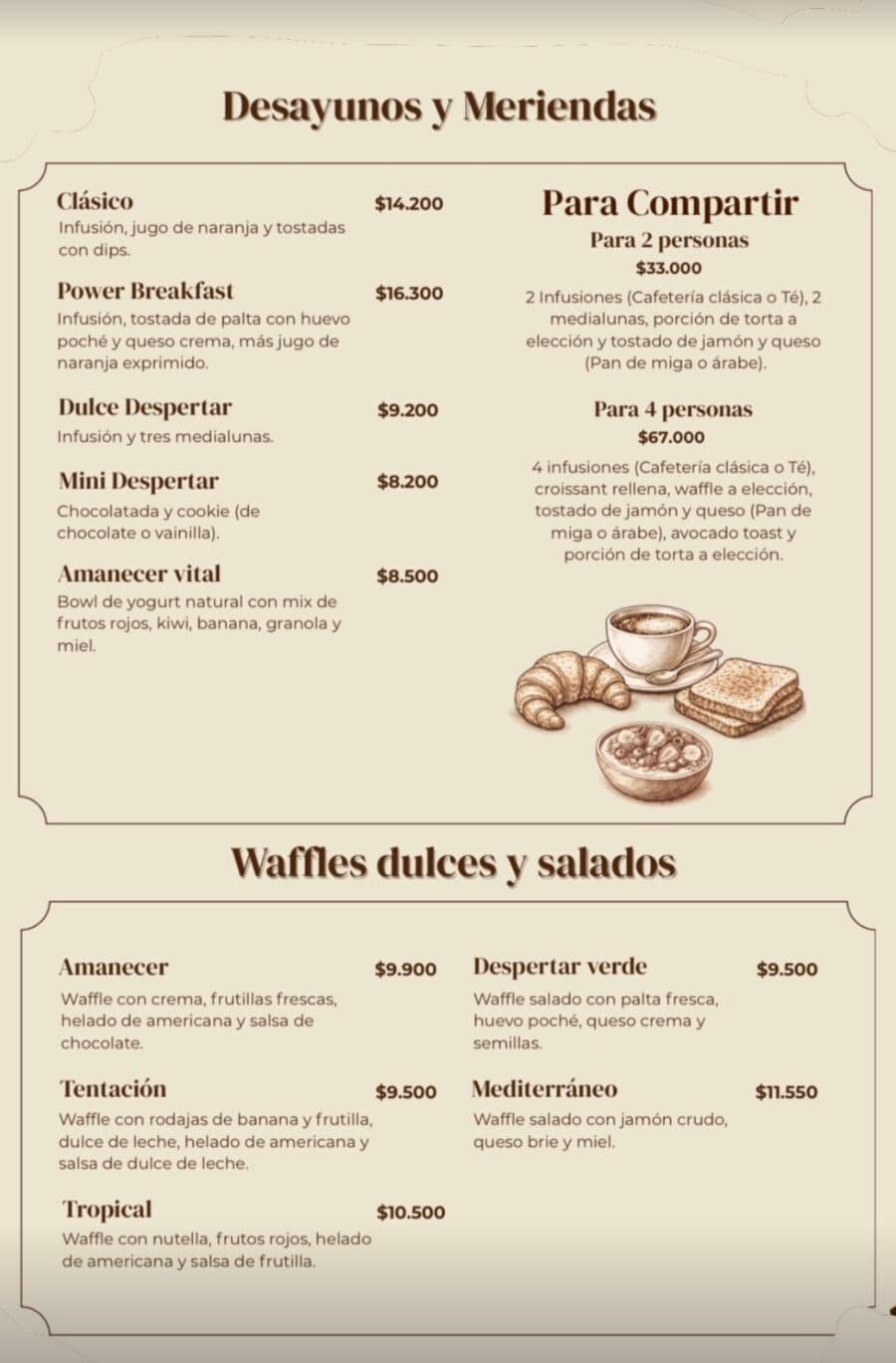 Desayunos, Meriendas y Waffles
